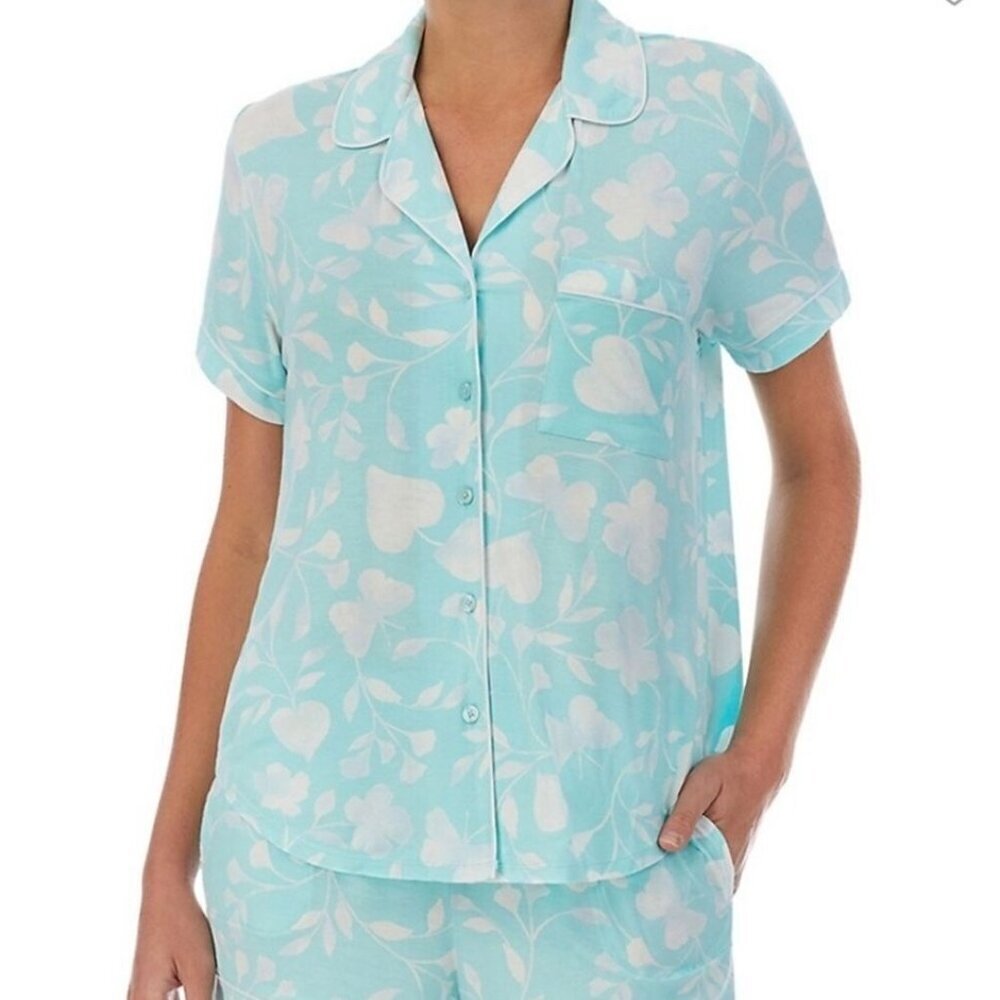Kate Spade New York pajama top only sz XL short sleeve button up clouds